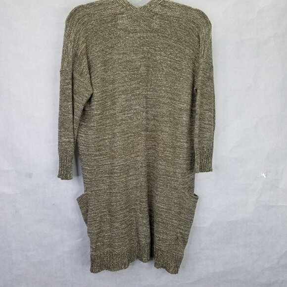 SPARROW by Anthropologie Cardigan Women S Open Green Heather Knit Pocket Slouchy - Picture 11 of 16